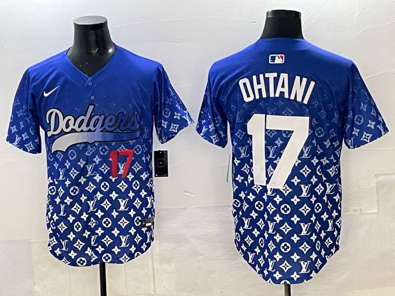 Men Los Angeles Dodgers #17 Ohtani Blue Nike 2025 MLB jersey 011
